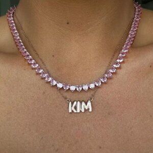 Heart Shaped Bling Tennis Diamond Necklace